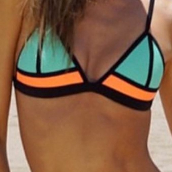 triangl swimwear Other - Triangl bikini top green orange triangle